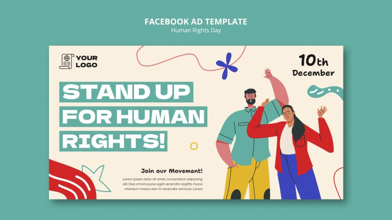 فایل لایه باز قالب فیس بوک روز جهانی حقوق بشر