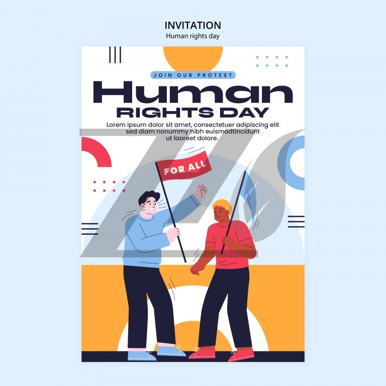 فایل لایه باز قالب پوستر روز حقوق بشر