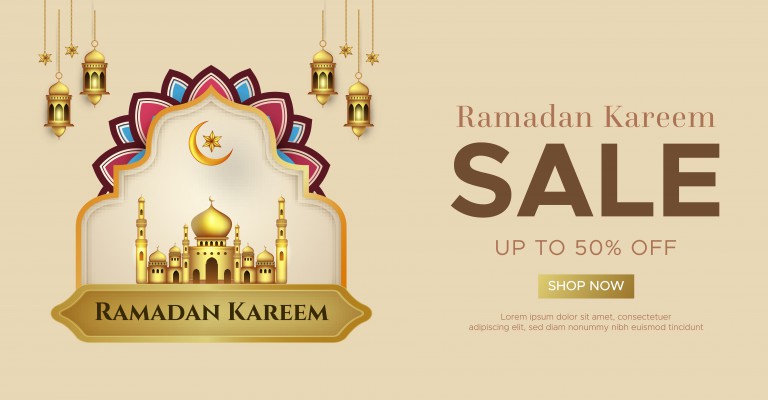وکتور قالب بنر فروش ویژه ماه رمضان