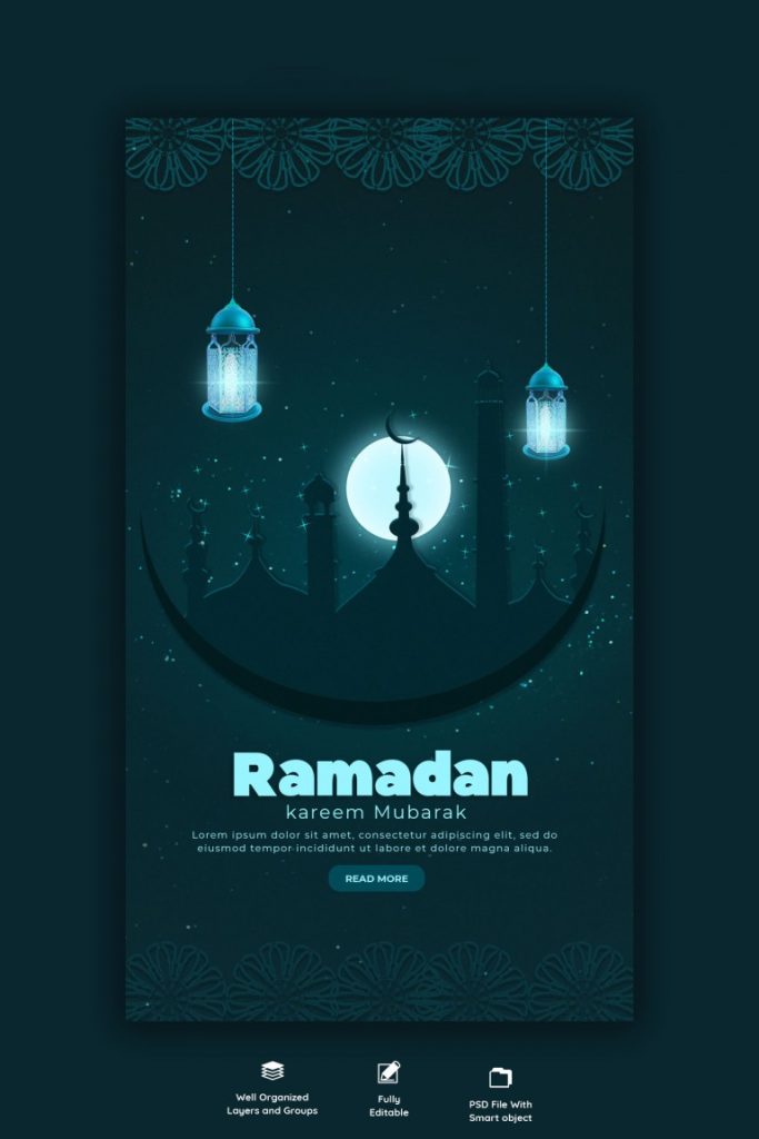 فایل لایه باز بنر استوری اینستاگرام ماه رمضان