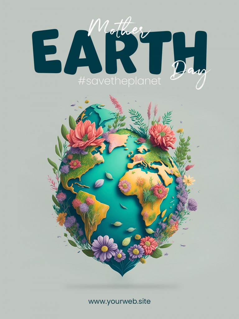 فایل لایه باز قالب پوستر روز مادر زمین
