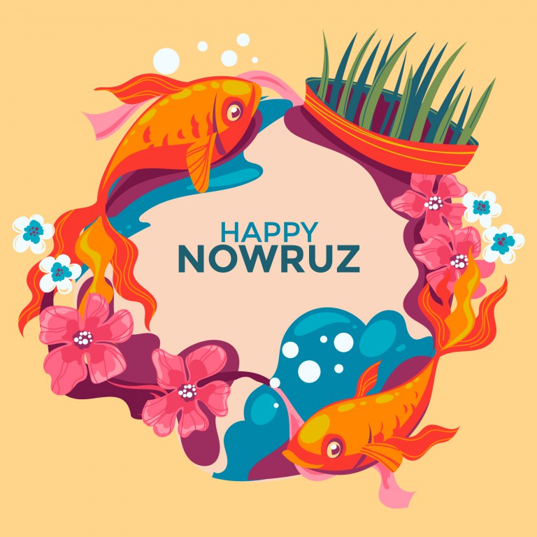وکتور طرح کارت پستال تبریک عید نوروز