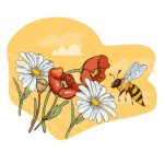 وکتور لیبل زنبور عسل