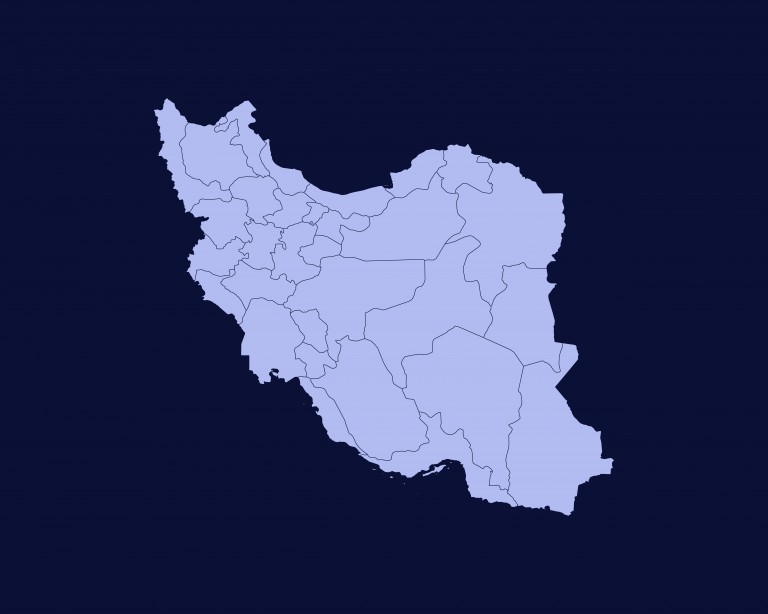 وکتور نقشه مرزی ایران پس زمینه آبی