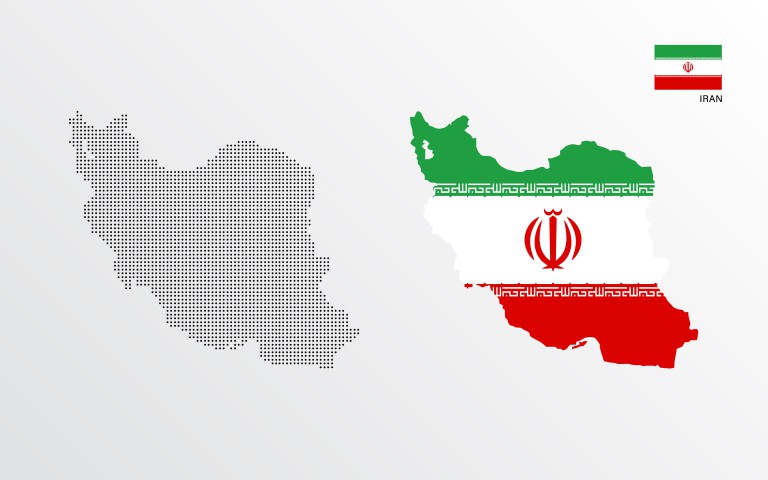 وکتور نقشه ایران با پس زمینه سفید