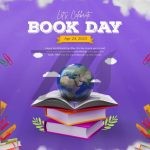 فایل لایه باز قالب پست اینستاگرام روز جهانی کتاب