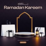 فایل لایه باز الگوی بنر رمضان با مسجد