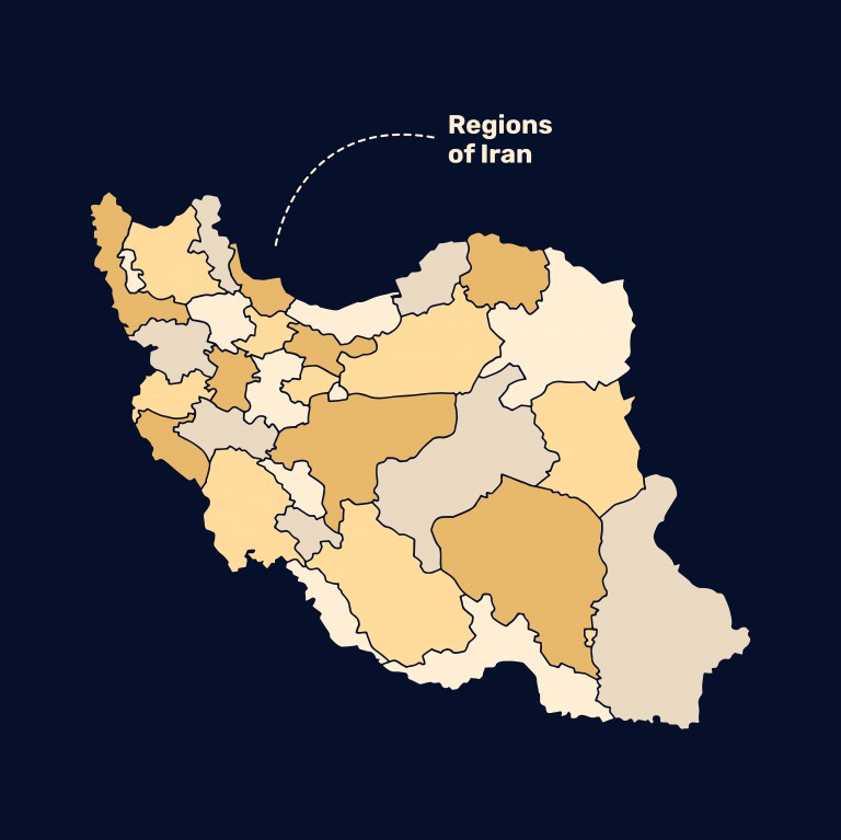 وکتور نقشه مناطق ایران