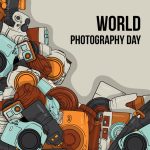 وکتور طراحی الگوی روز جهانی عکاسی با دوربین