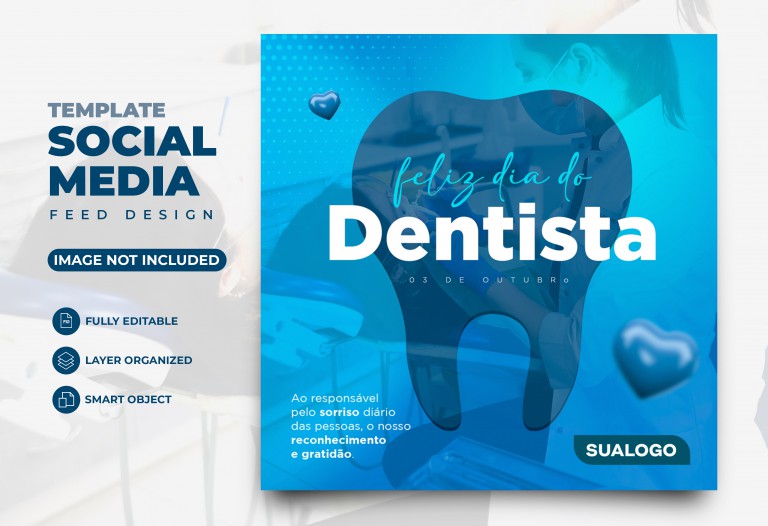 فایل لایه باز قالب شبکه‌های اجتماعی روز دندانپزشک