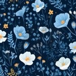 وکتور والپیپر گل‌های آبی