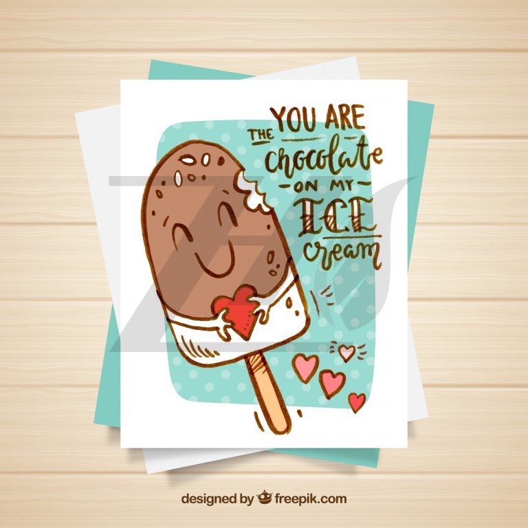 وکتور کارت پستال بستنی شکلاتی