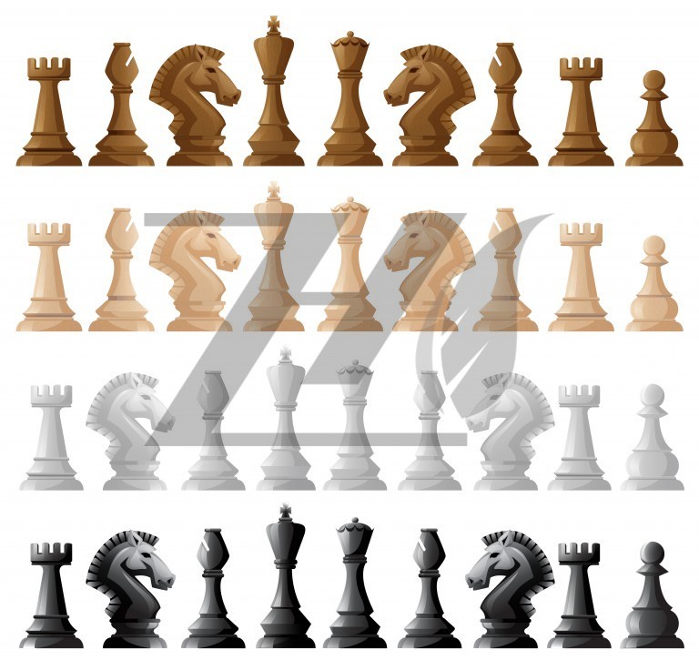 وکتور تصویر مجموعه مهره های شطرنج