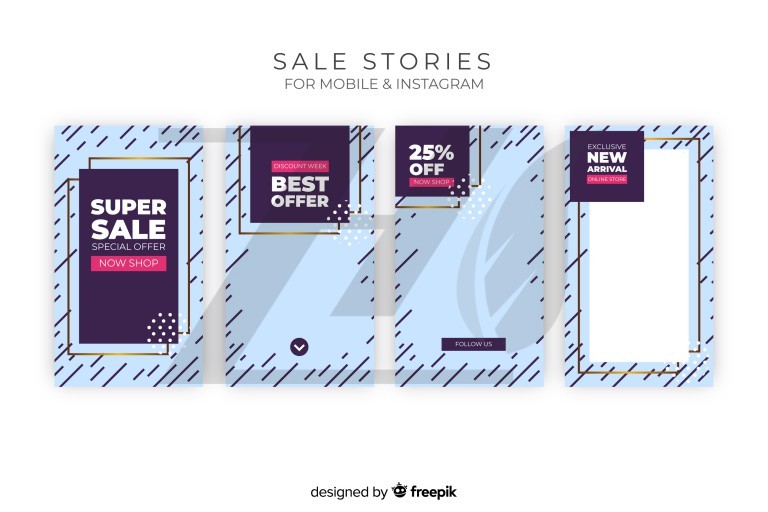 وکتور بنر ساده تخفیف استوری اینستاگرام