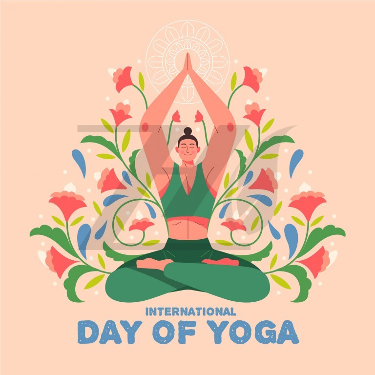 وکتور تصویر طراحی شده روز جهانی یوگا