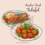 وکتور غذای عربی فلافل
