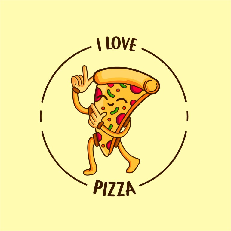 وکتور گرافیکی من عاشق پیتزا هستم