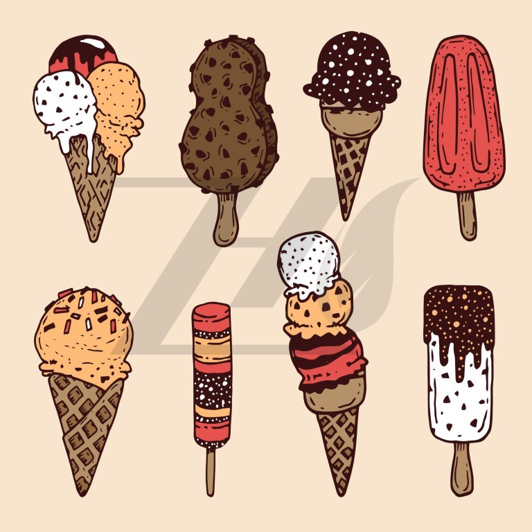 وکتور مجموعه انواع بستنی