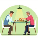 وکتور مردان در حال بازی شطرنج