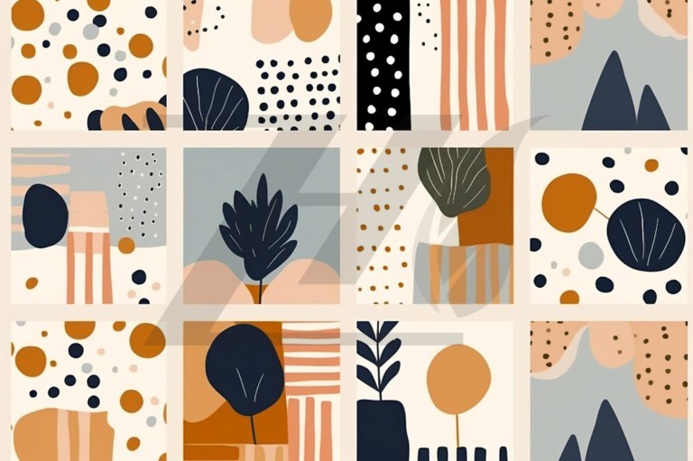 مجموعه پس زمینه انتزاعی طرح منظره