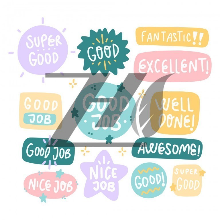 وکتور مجموعه استیکر نوشته good