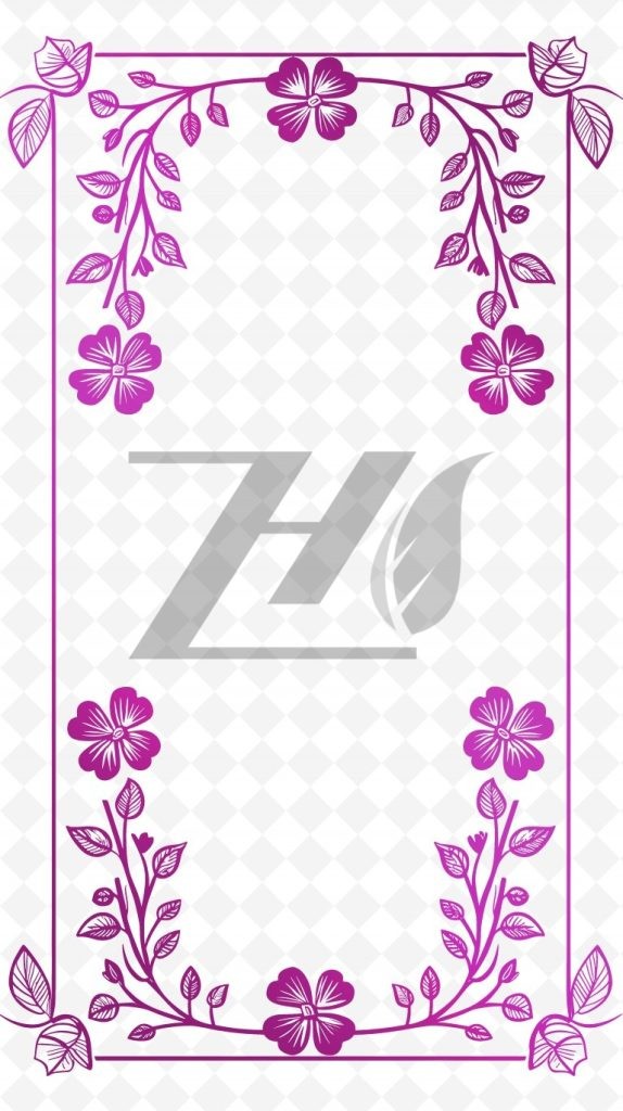 فایل لایه باز حاشیه صفحه طرح گل صورتی