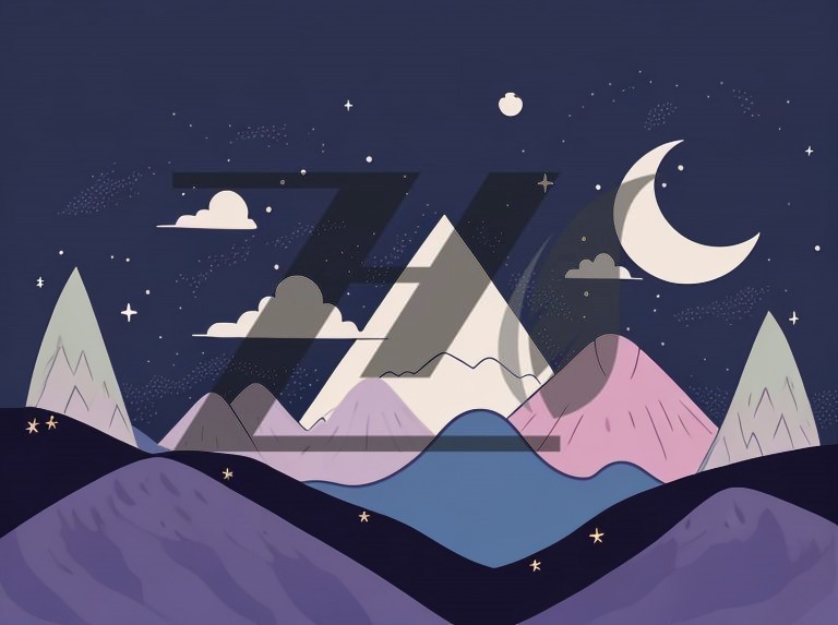 تصویر زمینه فانتزی منظره شب کوهستانی