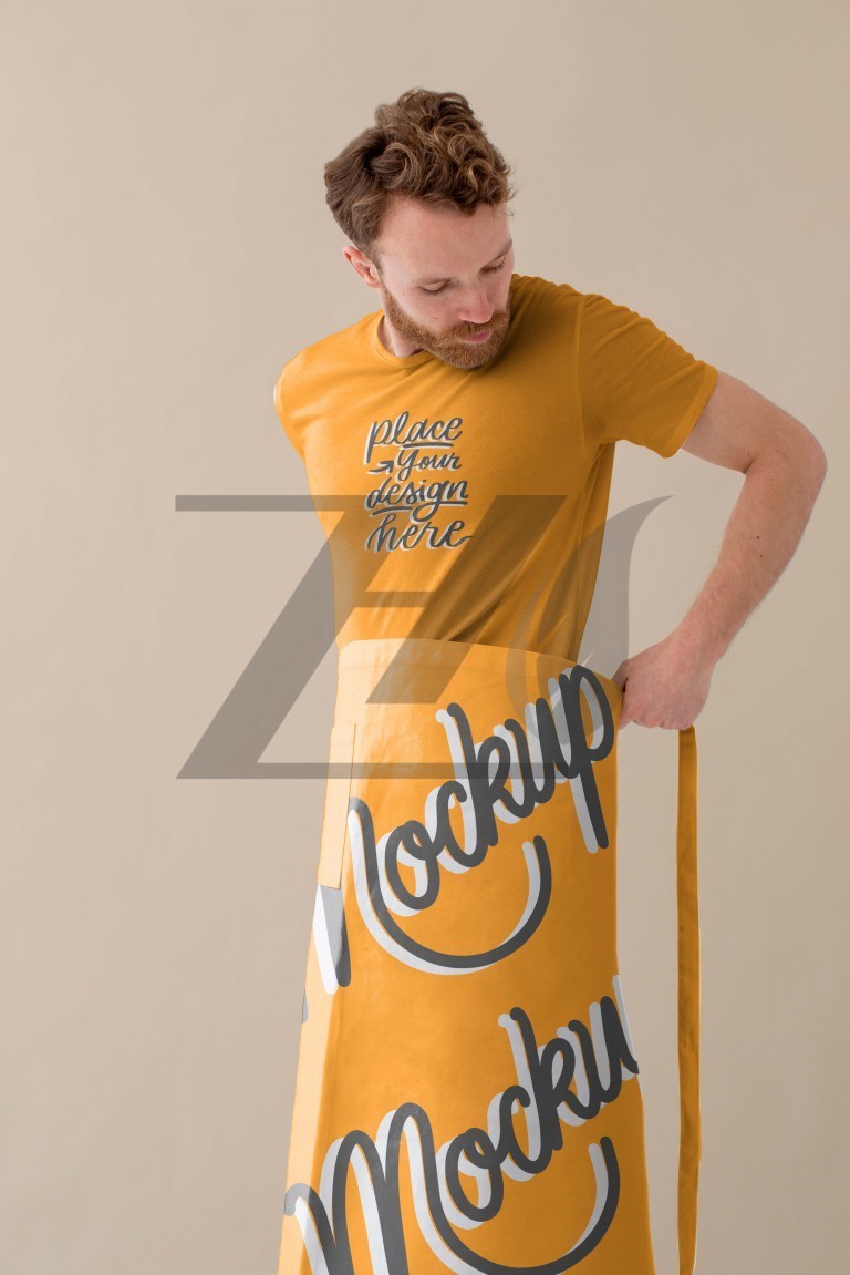 فایل لایه باز موکاپ تیشرت و پیشبند