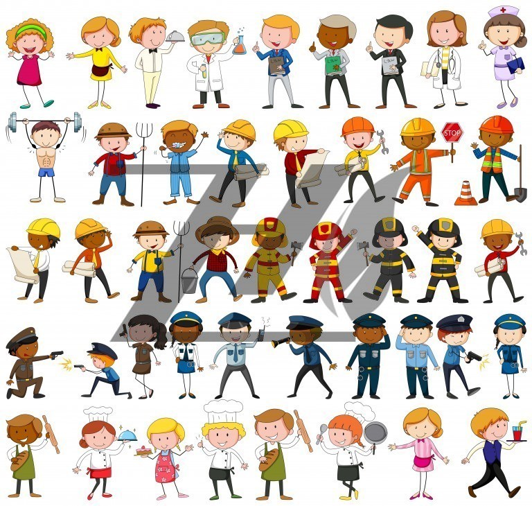 وکتور شخصیت ها با مشاغل مختلف