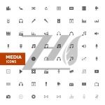 وکتور مجموعه نمادهای رسانه و مدیا