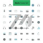 وکتور مجموعه آیکون رسانه