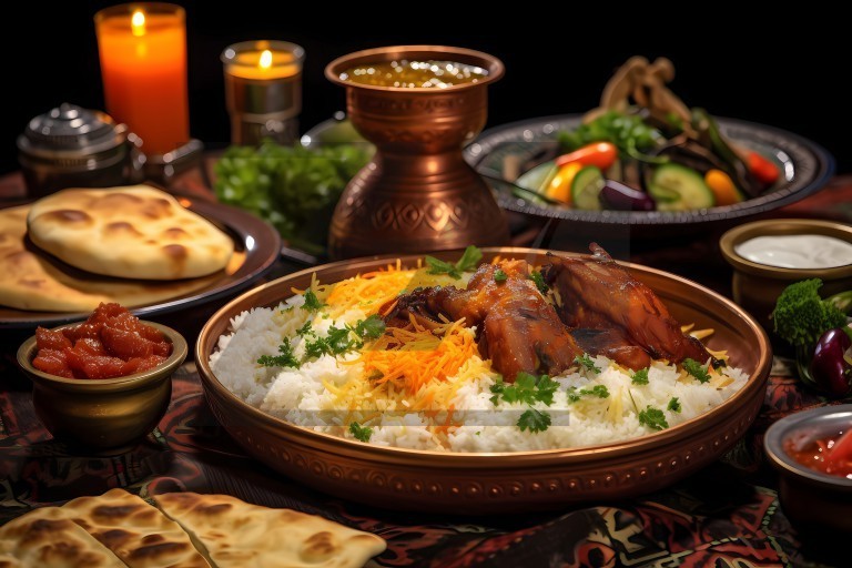 عکس سفره غذای عربی خوشمزه