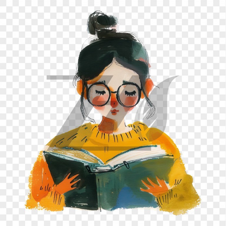 فایل لایه باز دختر کتابخوان