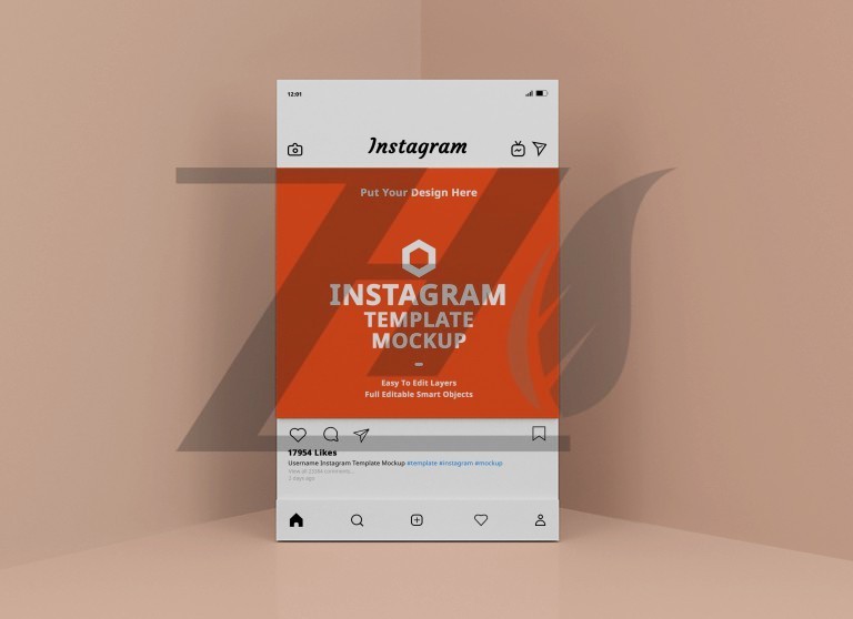 فایل لایه باز موکاپ صفحه پست اینستاگرام