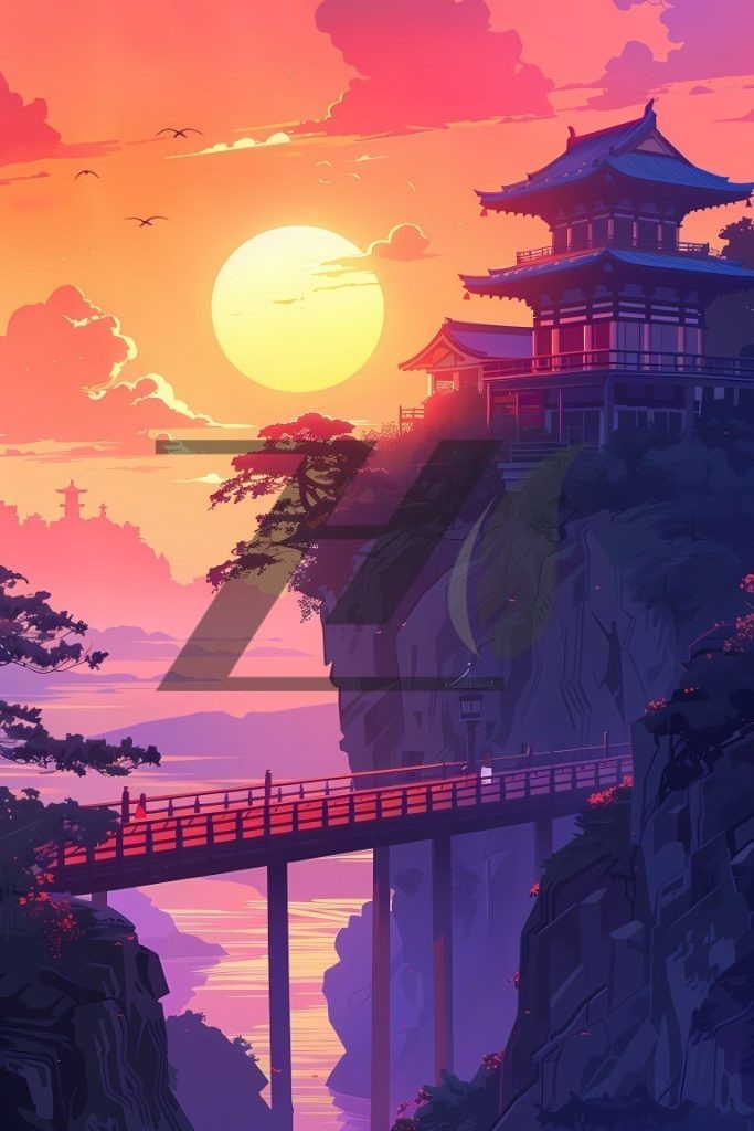 پس زمینه موبایل طرح منظره ژاپن