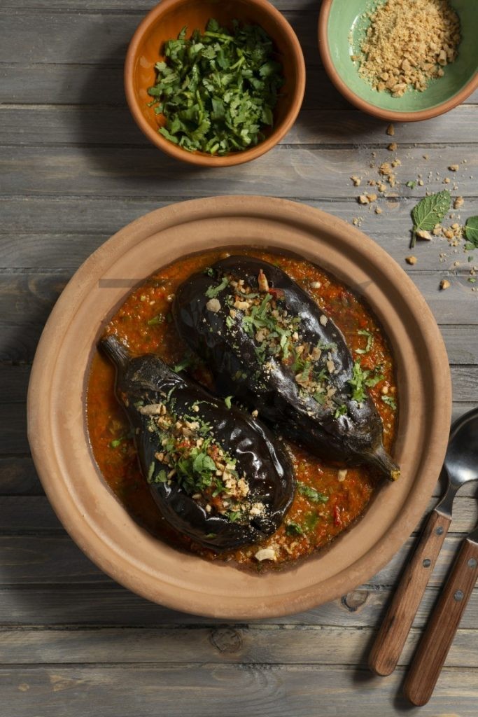 عکس غذای بادمجان شکم پر