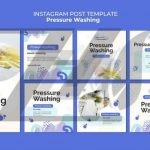 فایل لایه باز قالب پست های اینستاگرام کارواش