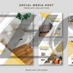 وکتور قالب پست شبکه‌های اجتماعی فروش مبل و صنایع چوبی