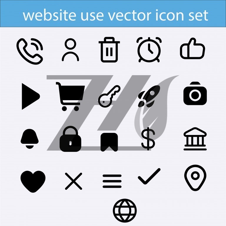 مجموعه وکتور آیکون وبسایت