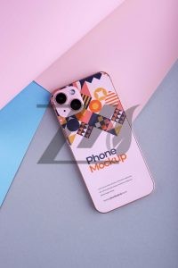 فایل لایه باز موکاپ برچسب پشت گوشی موبایل