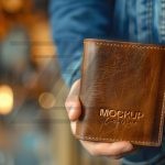 فایل لایه باز موکاپ کیف پول چرم