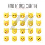 وکتور مجموعه ایموجی گربه کوچولو