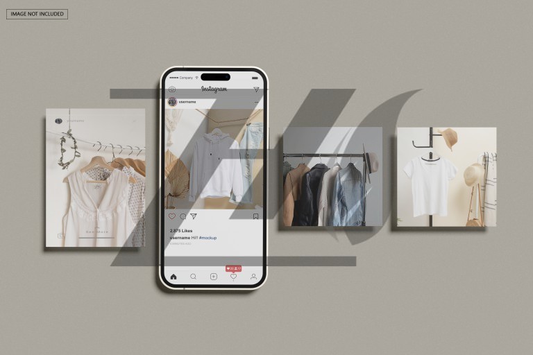 فایل لایه باز موکاپ پست اینستاگرام ۴تایی