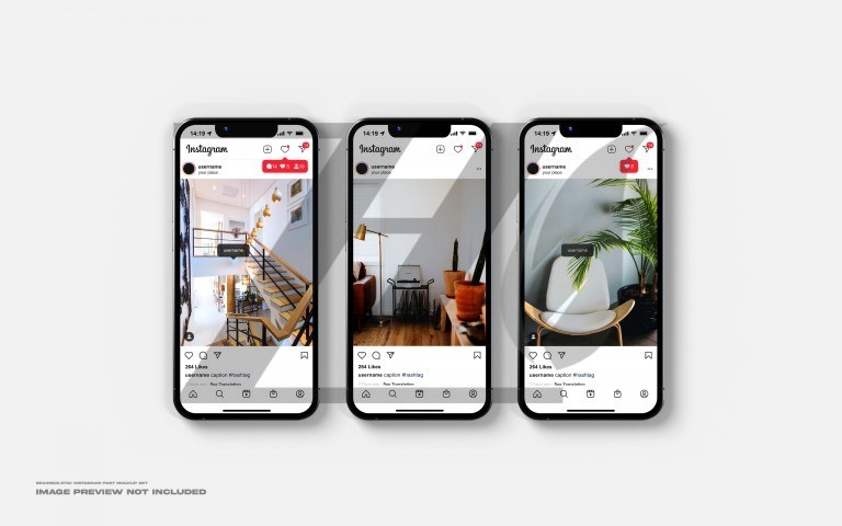 فایل لایه باز مجموعه موکاپ پست اینستاگرام