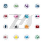 وکتور آیکون های مدور رسانه های اجتماعی