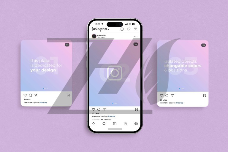 فایل لایه باز موکاپ طرح پست اینستاگرام