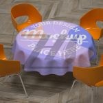 فایل لایه باز طرح موکاپ رومیزی گرد