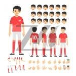 وکتور مجموعه شخصیت های مرد فوتبالیست