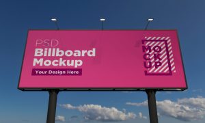 فایل لایه باز موکاپ بیلبورد نمای جلو