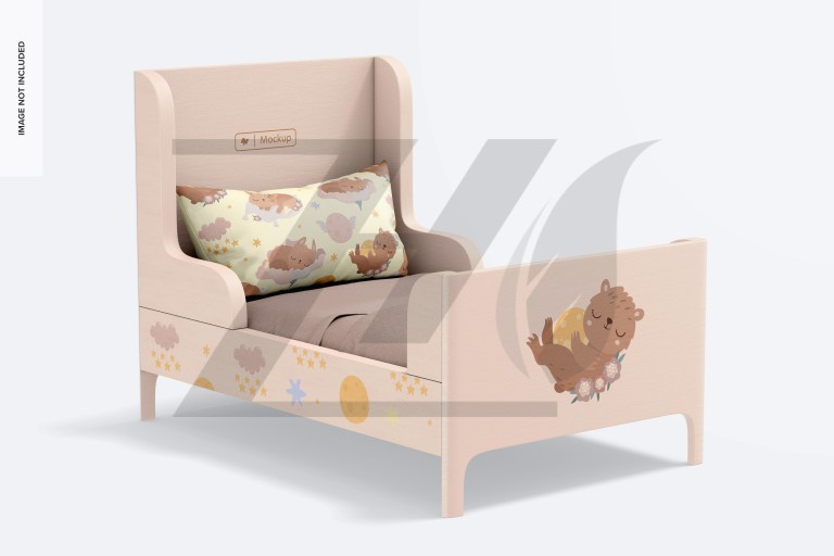 فایل لایه باز موکاپ تخت کودک